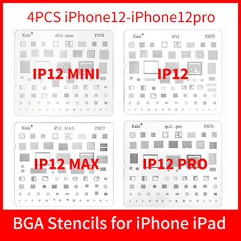 Kaisi Yüksek Kalite Tam Set IC Çip BGA Reballing Stencil Adanmış Kitleri İçin iPhone 12 Pro XS MAX XR 8p 7 6s 6 SE 5S 5C 5 13 iPad