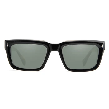 Kalın Asetat Dikdörtgen Güneş Gözlüğü Erkekler Marka Tasarımcısı Perçin Kare güneş gözlüğü Kadınlar İçin Uv400 Erkek Sürüş Shades Óculos