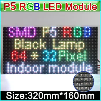 Kapalı P5 Tam Renkli LED Ekran Modülü 320mm x 160mm, yarı Açık RGB SMD 3 in 1 P5 LED Panel LED Ekran Video Duvar Modülü