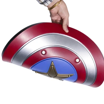 Kaptan Amerika Cosplay Kalkanı Marvel Süper Kahraman Avenger Kaptan Amerika Steve Rogers PU Kalkanı Cosplay Prop Cadılar Bayramı Yetişkin
