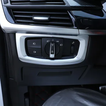 Karbon Fiber BMW X5 f15-2018 ABS Krom Far Lambası Anahtarı Dekorasyon Çerçeve Trim Araba Aksesuarları