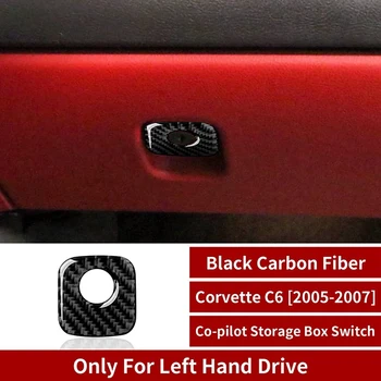 Karbon Fiber Co-Pilot saklama kutusu Anahtarı Kapak Trim Sticker Çıkartması İçin Chevrolet Corvette C6 2005 2006 2007