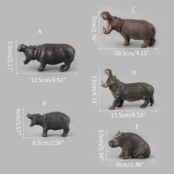 Karikatür Simülasyon Hippo Modeli w / Çok şekil Noel Süsler Tatil Manzara Masaüstü Vitrin Ev Dekorasyon