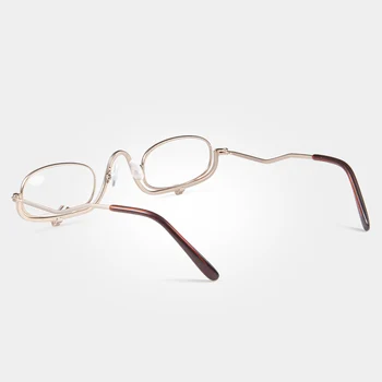 Katlanır okuma gözlüğü Makyaj Gözlük Kadınlar Metal Büyüteç Gözlük Aşağı Çevirmek Lens Diyoptri +1.0 1.5 2.0 2.5 3.0 3.5 4.0