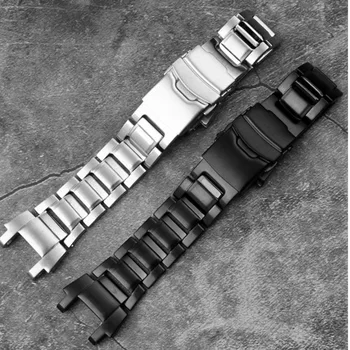 Katı Paslanmaz Çelik Kayış İçin Uygun Casio G-Shock MTG-B1000 Dayanıklı Watchband Siyah Gümüş Metal Bileklik Aksesuarları