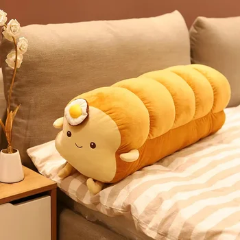 Kawaii Haşlanmış Yumurta Sevimli tost ekmeği Uzun Ekmek Yastık peluş oyuncak Güzel Doldurulmuş Bebek Yastık çekyat Dekor doğum günü hediyesi