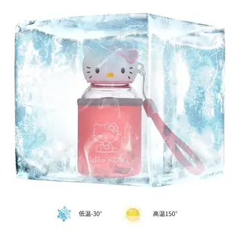 Kawaii Sanrio Hello Kitty Taşınabilir Termos Bardak Sevimli Cam Şişe Kızlar Pembe içecek bardağı Su Bardağı Tatil Arkadaşlar için Hediyeler