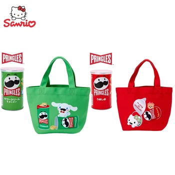 Kawaii Sanrio Hello Kittys Cinnamoroll Anime Karikatür Öğrenci Sevimli Bir omuz çantası Bento Çantası Küçük Taze Taşınabilir Anne Çantası
