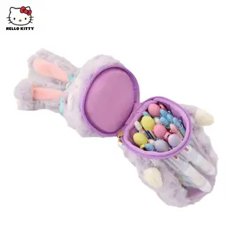 Kawaii Sanrios Aksesuarları Hello Kittys Kuromi Benim Melody Cinnamoroll Karikatür peluş oyuncak kalem Kutusu kalemlik saklama çantası Hediye