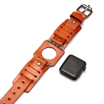Kayış apple saat bandı 49mm 40mm 45mm 41mm iwatch Hakiki Deri Retro Gelenek bilezik Apple watch Serisi 5 6 se 7 8
