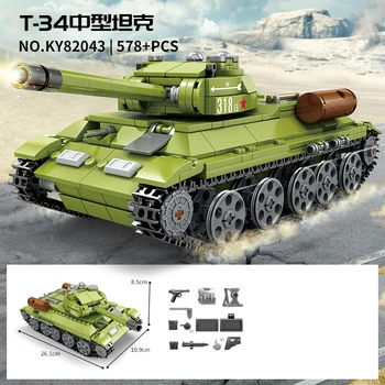 KAZI yeni Askeri tank setleri ww2 almanya abd T34 modeli yapı taşları kitleri ordu dünya savaşı 2 1 ı ıı panzer araç zırhlı oyuncaklar