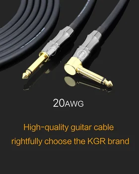 KGR 6 Metre / 20 Feet Elektro Gitar Kablosu Bas Enstrüman kablo kordonu 1/4 İnç Düz Sağ Açı Fiş