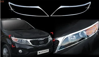 Kia Sorento 2011-için Yüksek Kaliteli ABS Krom Far dekorasyon çerçeve anti-scratch koruma Araba styling