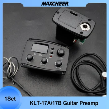 KLT-17A KLT-17B Akustik Gitar EQ Preamp Dijital Prosedürü Tuner 3/4 Band EQ Ekolayzer Tuner Gitar Pickup