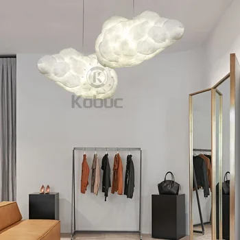 Kobuc Romantik Beyaz Şamandıra bulut kolye aydınlatma armatürü İle E27 Soket Yatak odası Restoran Mağaza dekorasyon asılı ışık