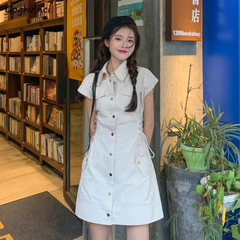 Kolsuz Elbise Kadınlar Popüler Moda Zarif Yaz Sokak Giyim Genç Bayanlar Tüm Maç Bandaj Kore Tarzı Rahat Fit Sevimli Ins