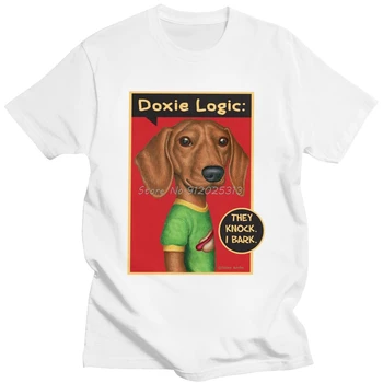 Komik Dachshund T Shirt Erkekler İçin pamuklu tişört Köpek Sahibi Tees Ekip Boyun Kısa Kollu Moda Grafik Tshirt Giyim