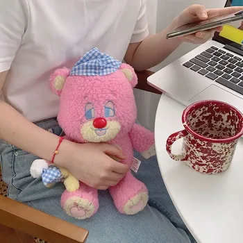 Kore Pembe Ayı peluş oyuncak Anime uyku tulumu Pijama Şapka Uyku Ay oyuncak bebekler Kız İçin Yüksek Kaliteli Pembe Oyuncak oyuncak ayı