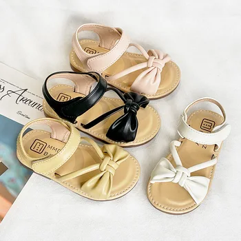Kore Versiyonu çocuk Sandalet 2022 Yaz Yeni Kızların Roma Ayakkabı Çocuk Moda Katı Burnu açık plaj ayakkabısı Prenses için Rahat
