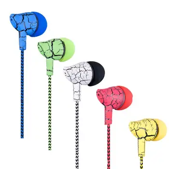Kulaklık süper bas mikrofon kulak 3.5 mm çatlak örgülü kulaklık için iphone 6 6s xiaomi cep telefonu için