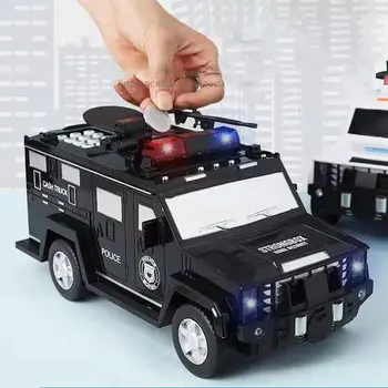 Kumbara para kumbarası Güvenli Araba Kamyon Plastik Şifre Çocuklar için Oyuncak Otomatik Kaydırma Kağıt Banknot Hediye Çocuklar İçin