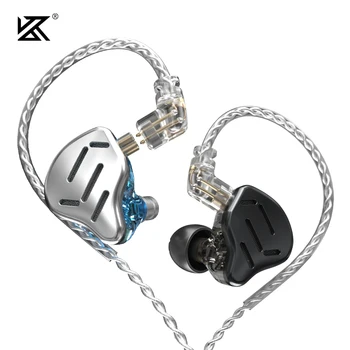 KZ ZAX Kulak Kulaklık 1DD + 7BA HIFI Bas Monitör Kulaklık Hibrid teknolojisi Gürültü İptal Kulakiçi Kablolu Kulaklıklar