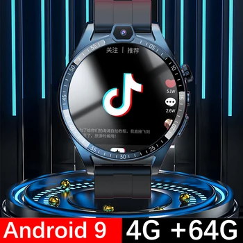 Küresel Sürüm 4G NET T1 Smartwatch GPS Konum akıllı saat Android OS 9 4G 64GB SIM Kart WiFi Çift Kamera Görüntülü Görüşme Erkekler 1.43