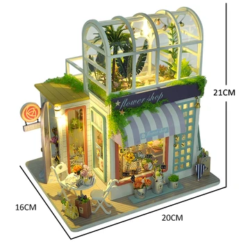 Küçük Ev Dıy Minyatür Dollhouse Kiti Roombox Çiçek Bebek Evi Mobilya Montaj Modeli Ahşap Oyuncaklar Çocuklar İçin Yeni Yıl Hediyeleri