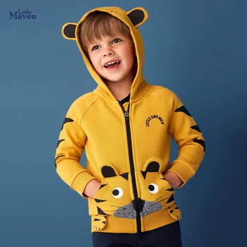 Küçük maven 2022 Bebek Erkek Ceket Ceket Sonbahar günlük kıyafetler Çocuk Güzel Kaplan Hoodie Çocuklar için Yeni Moda 2-7 yıl