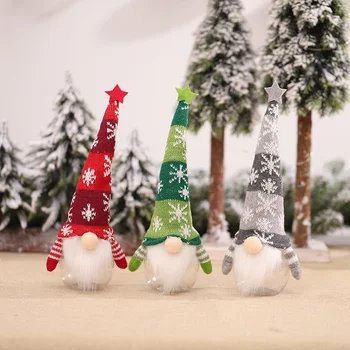 Küçük Peluş Örme Elf Meçhul Bebekler Cüceler Noel Plastik şeker kavanozu için çocuk Hediye Kutusu Noel Süs