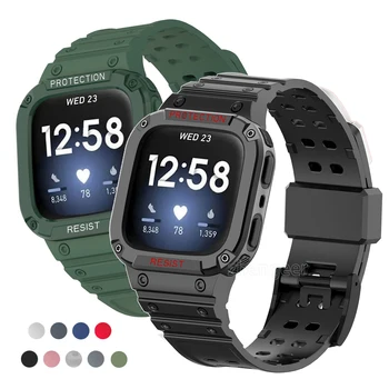 Kılıf Fitbit Versa için 3 2 Lite / sense kordon akıllı saat Fitbit Versa için Kayış Spor TPU Bilezik PC Koruyucu Kapak Evrensel