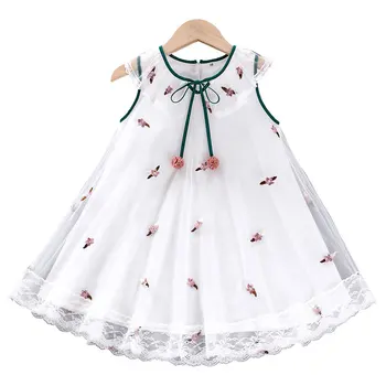Kızlar nakış elbiseler 2021 Yeni yaz toddler kız giysileri okul çocuk elbise Bebek kız için parti giysileri ınfantil kız elbise