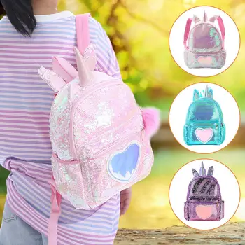 Kızın Küçük Sırt Çantası 2022 Moda Parlayan Pullu omuzdan askili çanta Kadın Çok Fonksiyonlu Mini Sırt Çantası Genç Kızlar için çocuklar