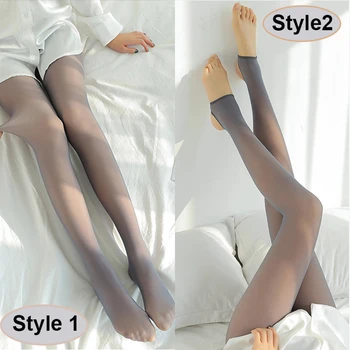 Kış Sıcak Tayt Seksi İnce Saydam Külotlu Naylon Tayt Yüksek Bel Elastik Katı Çorap Pantolon Kadın Termal Legging
