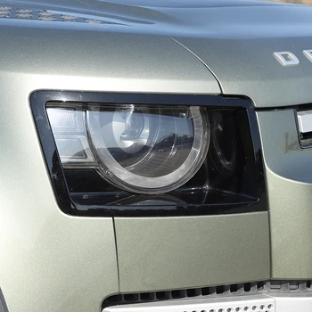 Land Rover Defender 90 için 110 2020-2022 Araba ön Lens kapakları far kapağı otomatik ışık abajur kabuk dış araba aksesuarları