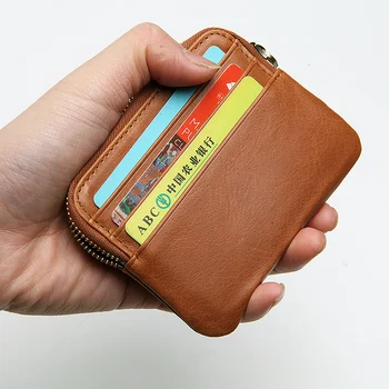LANSPACE erkek deri cüzdan marka cüzdan kart tutucu moda bozuk para çantaları tutucular