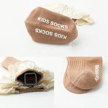 Lawadka Yenidoğan Bebek Kız Çorap Dantel Bebek Diz Çorap Anti Kayma Pamuk Çorap Kızlar için Prenses Uzun Sonbahar Kış Çorap 2020