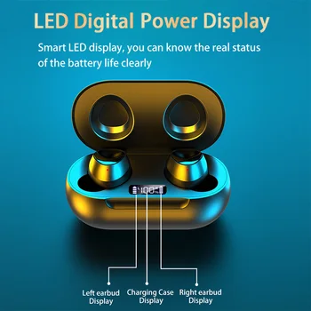 LED Bluetooth Kablosuz Kulaklık kulaklık kulakiçi TWS Dokunmatik Kontrol Spor Kulaklık Gürültü İptal ıos Android Samsung için Lotus