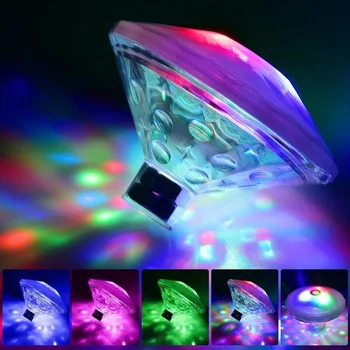 LED disko ışığı yüzme havuzu ışık su geçirmez LED pil gücü çok renkli değişen su Drift lamba yüzen ışık güvenlik
