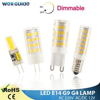 LED G4 G9 Lamba LED ışık E14 LED Ampul 7 W 9 W 10 W 12 W 220 V AC12V COB SMD 2835 LED Titreşimsiz Kısılabilir Seramik halojen lamba Yerine