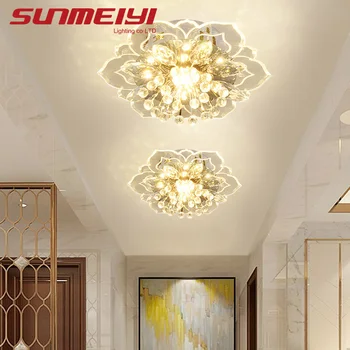 LED kristal tavan ışık koridor kristal tavan lambası lüks sundurma balkon çiçek lamba oturma odası yatak odası mutfak dekorasyon için