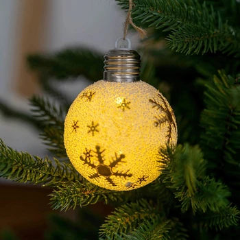 LED Noel top ampul şeklinde süs ren geyiği kar tanesi Noel ağacı Baubles