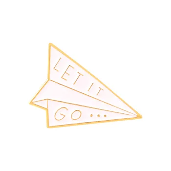 Let It Go Kağıt Uçak Broş Pins Hava Uçak Modeli Havacılık Simgesi Rozeti Denim Kot Yaka Pin Elbise Kap Çanta Çam