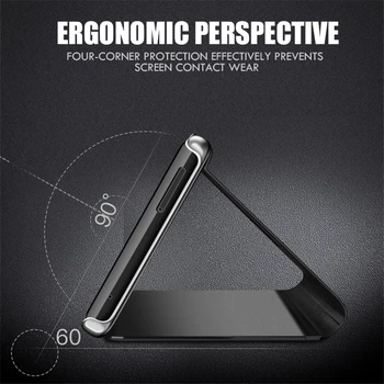 LG K61 Telefon Kılıfları için Lüks Akıllı Görünüm Ayna Deri 360 Flip Standı Kapak Kılıfları LG K41S K51S Darbeye Fundas Coques