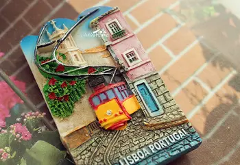 Lisboa Lizbon Tramvay Portekiz Turist Seyahat Hatıra 3D Reçine Buzdolabı buzdolabı mıknatısı Zanaat HEDİYE FİKRİ Ev Dekor