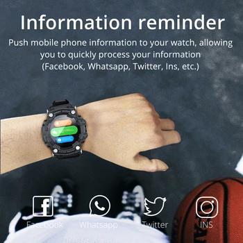 LOKMAT saldırı Tam Dokunmatik Ekran Spor İzci akıllı saat Erkekler nabız monitörü Kan Basıncı Android ıOS İçin Smartwatch