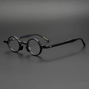 Lüks Asetat Küçük Yuvarlak Gözlük Çerçevesi Erkekler Kadınlar Vintage Retro Optik Gözlük Çerçevesi Reçete Gözlük Çerçeveleri Gözlük