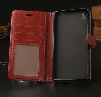 Lüks deri cüzdan Kılıf Sony Xperia Z5 Artı Z5+ E6883 Telefon Kılıfları kart tutucu Kapak Çevirin Sony Z5 Artı çanta kılıfı