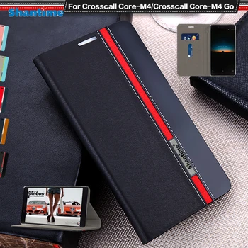 Lüks PU Deri Kılıf Crosscall Core - M4 Flip Case Crosscall Core-M4 Gitmek telefon kılıfı Yumuşak TPU Silikon arka kapak