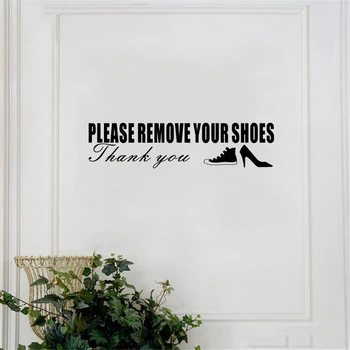 Lütfen Ayakkabılarınızı Çıkarın Teşekkür Ederim Vinil İngilizce Alıntı duvar çıkartmaları Posteri Dekor Ev Kelime Sanat Kapı Resimleri Çıkartmaları DW9345